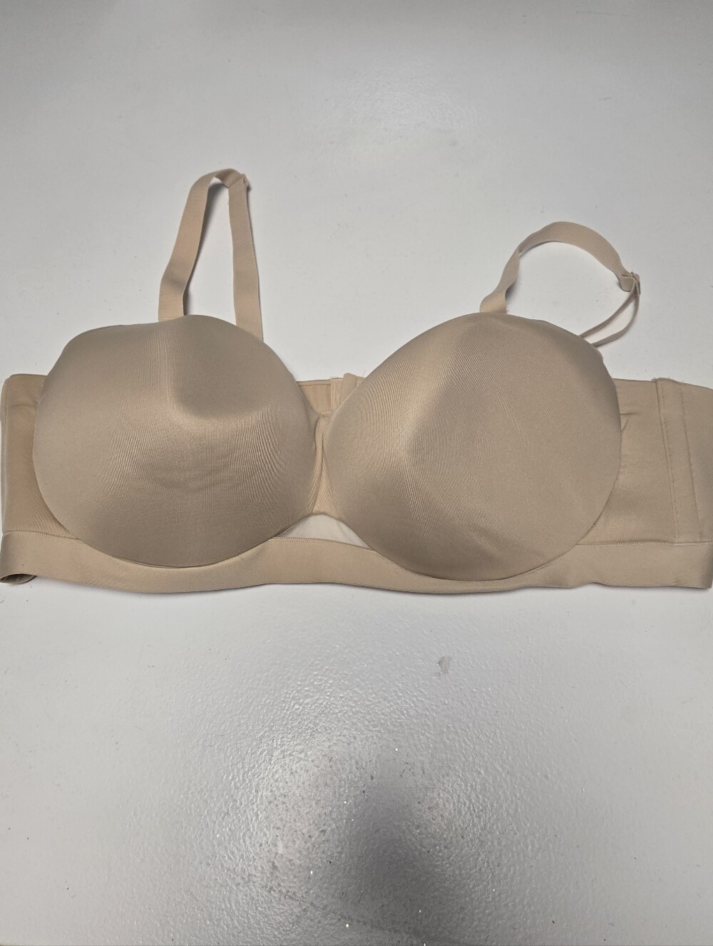 Cacique Women's Underwired Nude Comfort Bliss Strapeless Bra Size 48DD